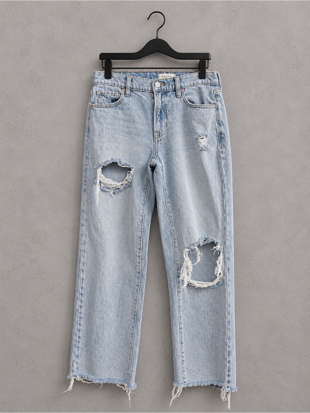 Pacsun 90s Straight Jeans Women’s 24 Light Wash Distressed High Rise Denim